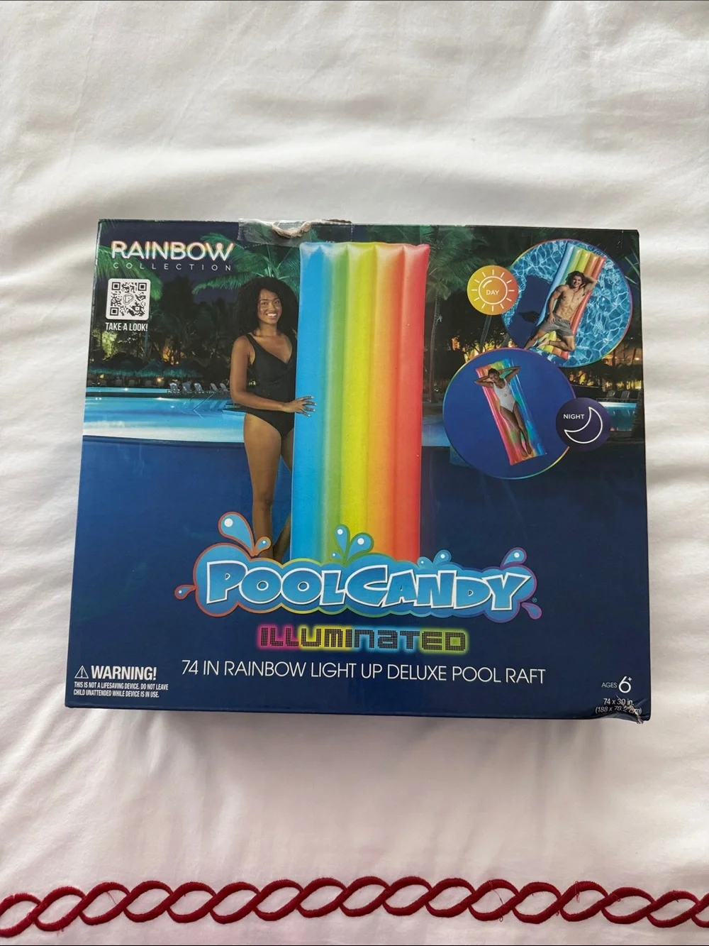 Illuminated Rainbow Pool Raft - Multicolor - Picture 2 of 6
